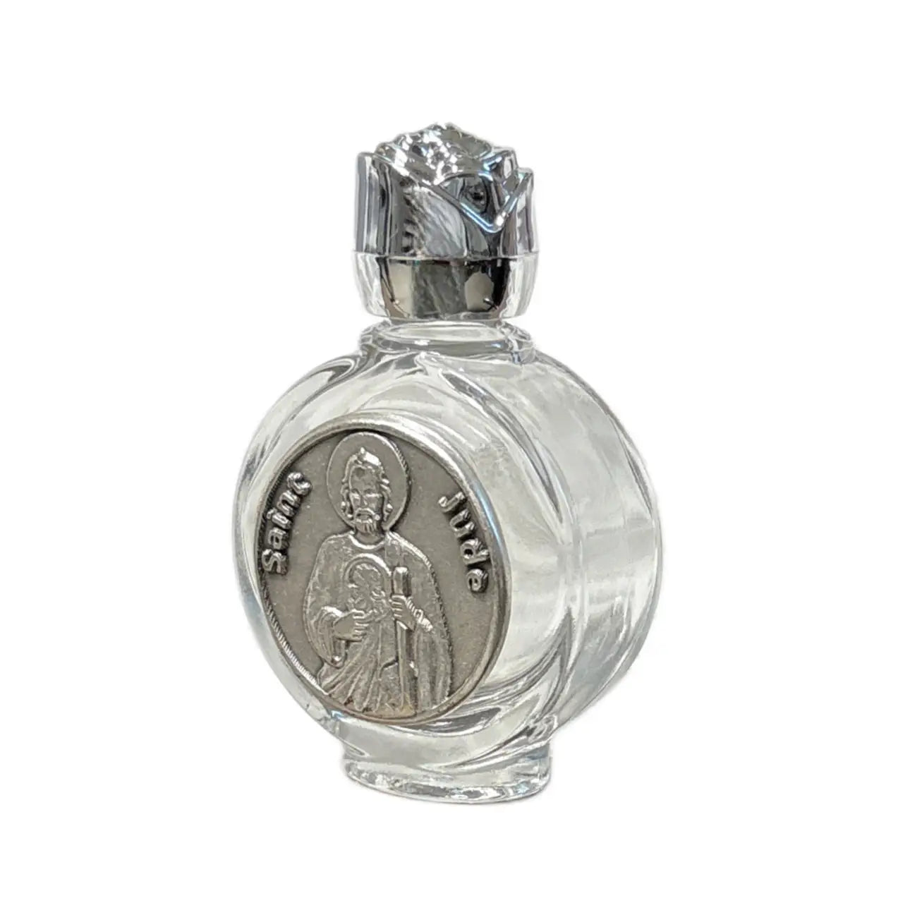 Holy Water Bottle - St. Jude w/ Rose Top 2.5" 