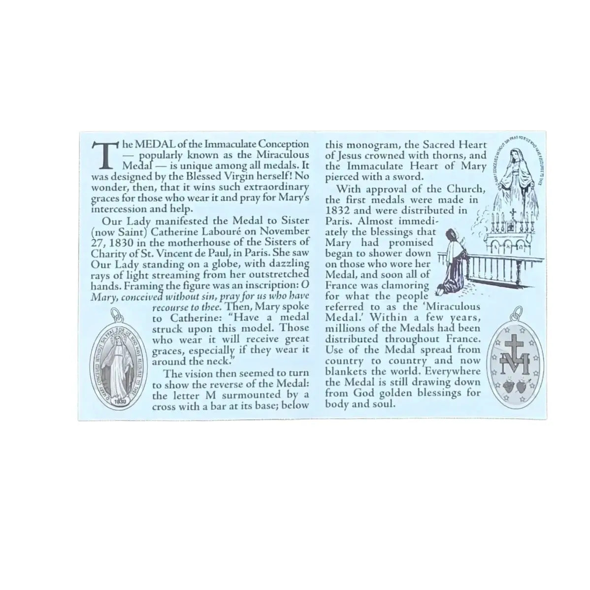The Miraculous Medal Memorare Prayer Card Pamphlet  (25/pk)