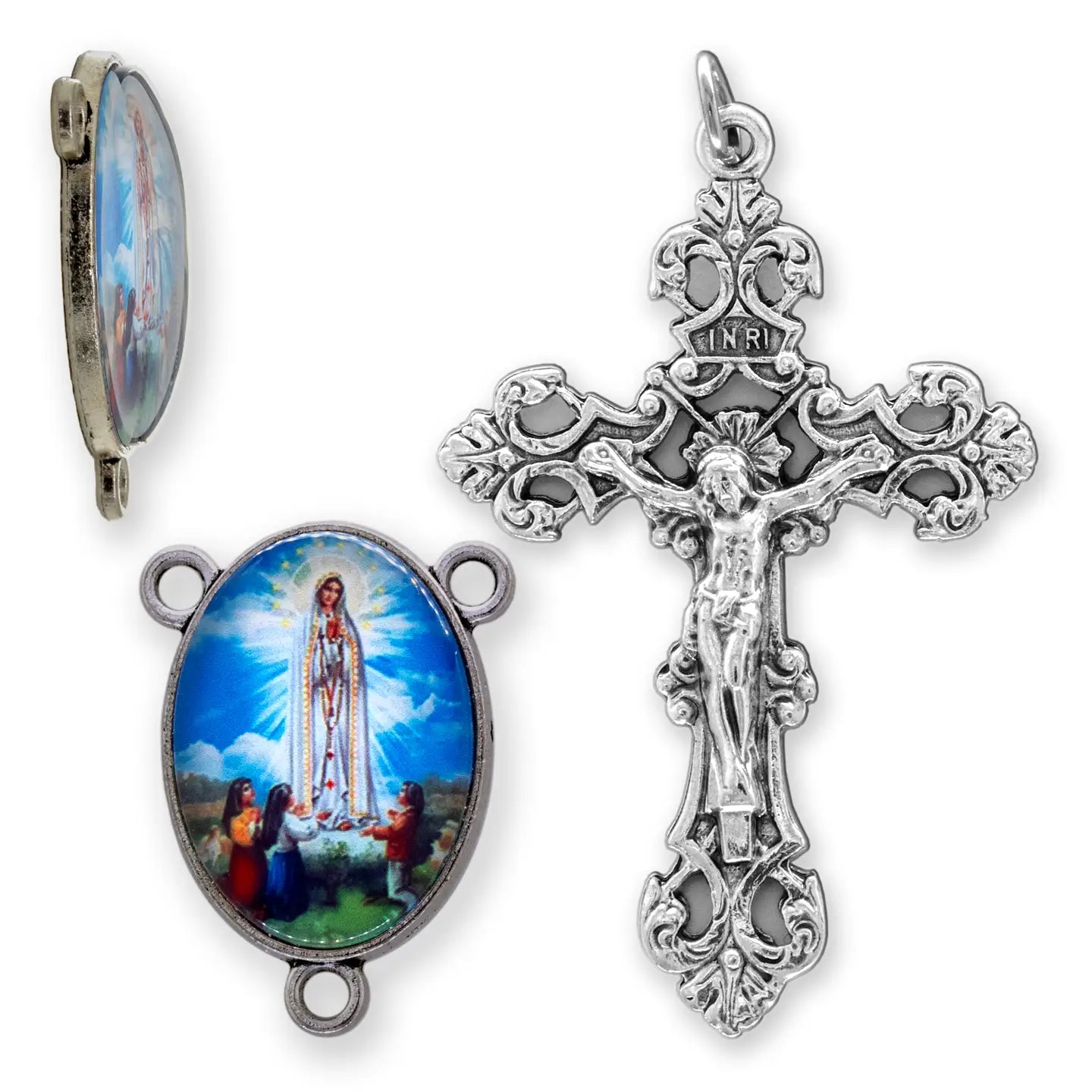 Lady of Fatima Rosary Center Set   (2.25" Crucifix)