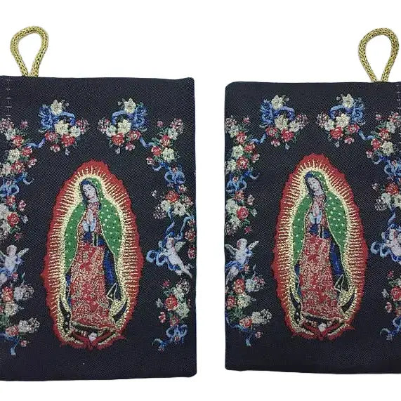 Our Lady of Guadalupe (BLACK) MD Rosary Pouch   4” x 6”