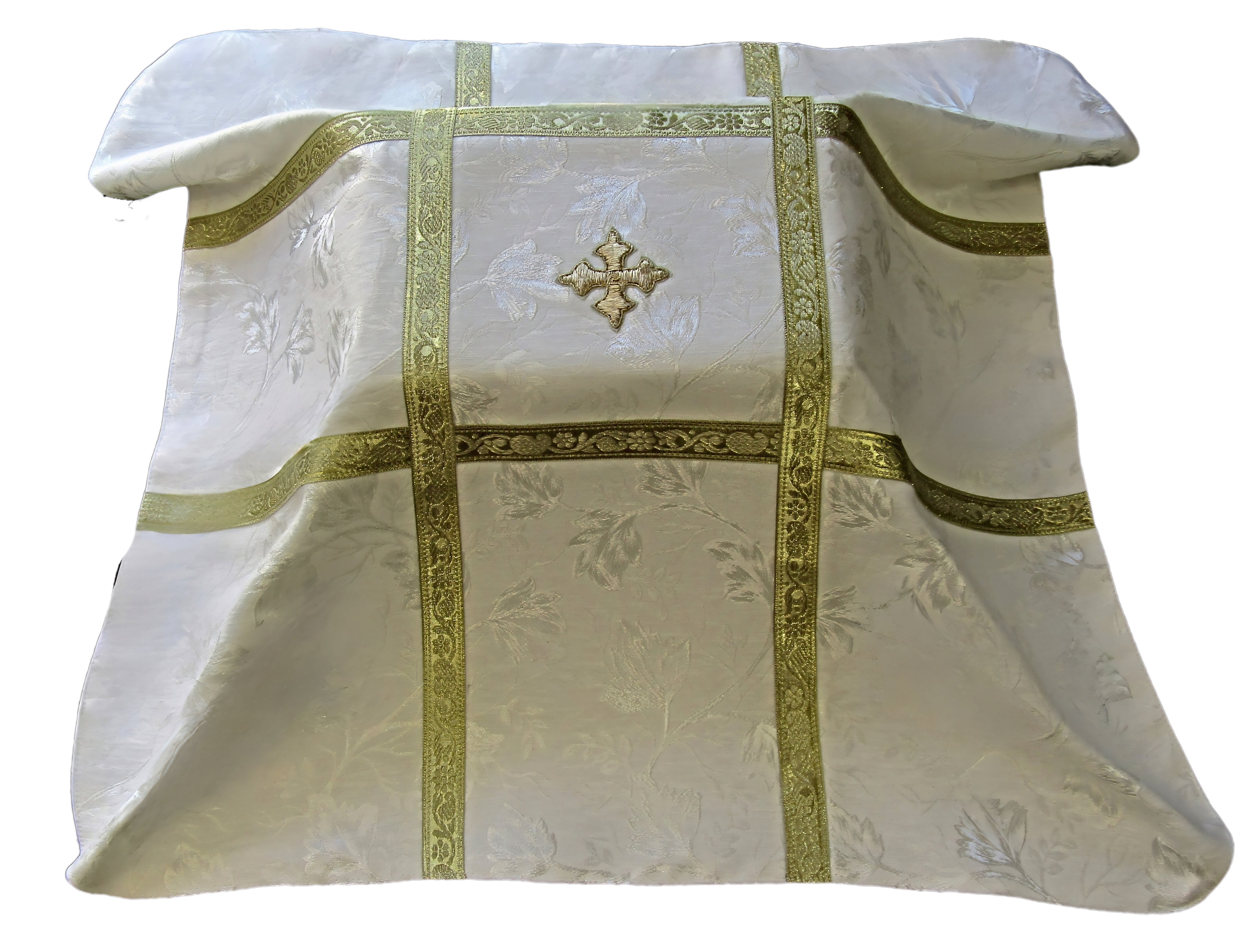 Jacquard Fabric Hand-Embroidered Cross Urn Cover