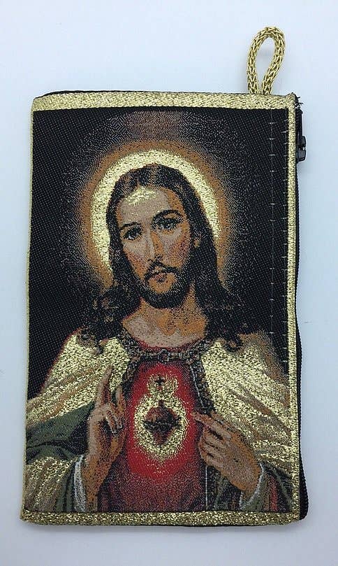 MD Rosary Pouch – Sacred Heart of Jesus   (4" X 6")