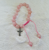 Genuine ROSE QUARTZ Gem Stones bracelet with Cross Charm