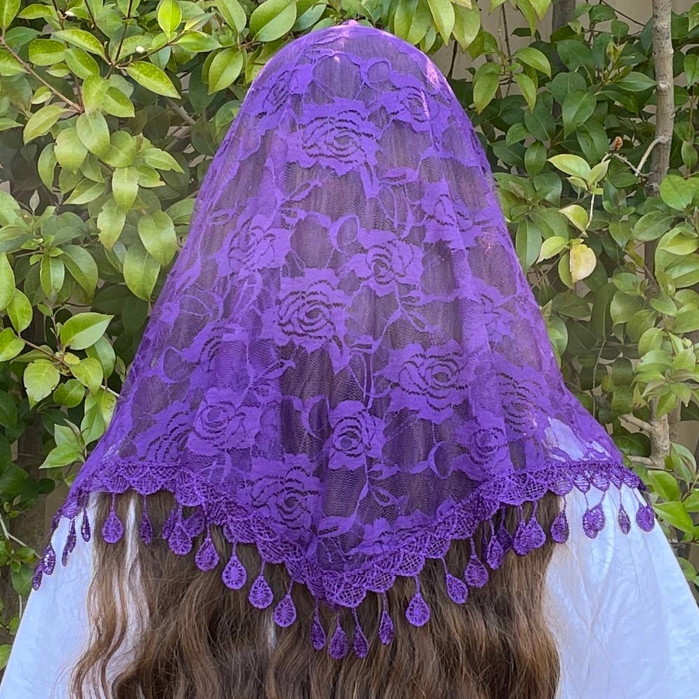 St. Claire of Assisi Veil  -PURPLE   (60" x 20")