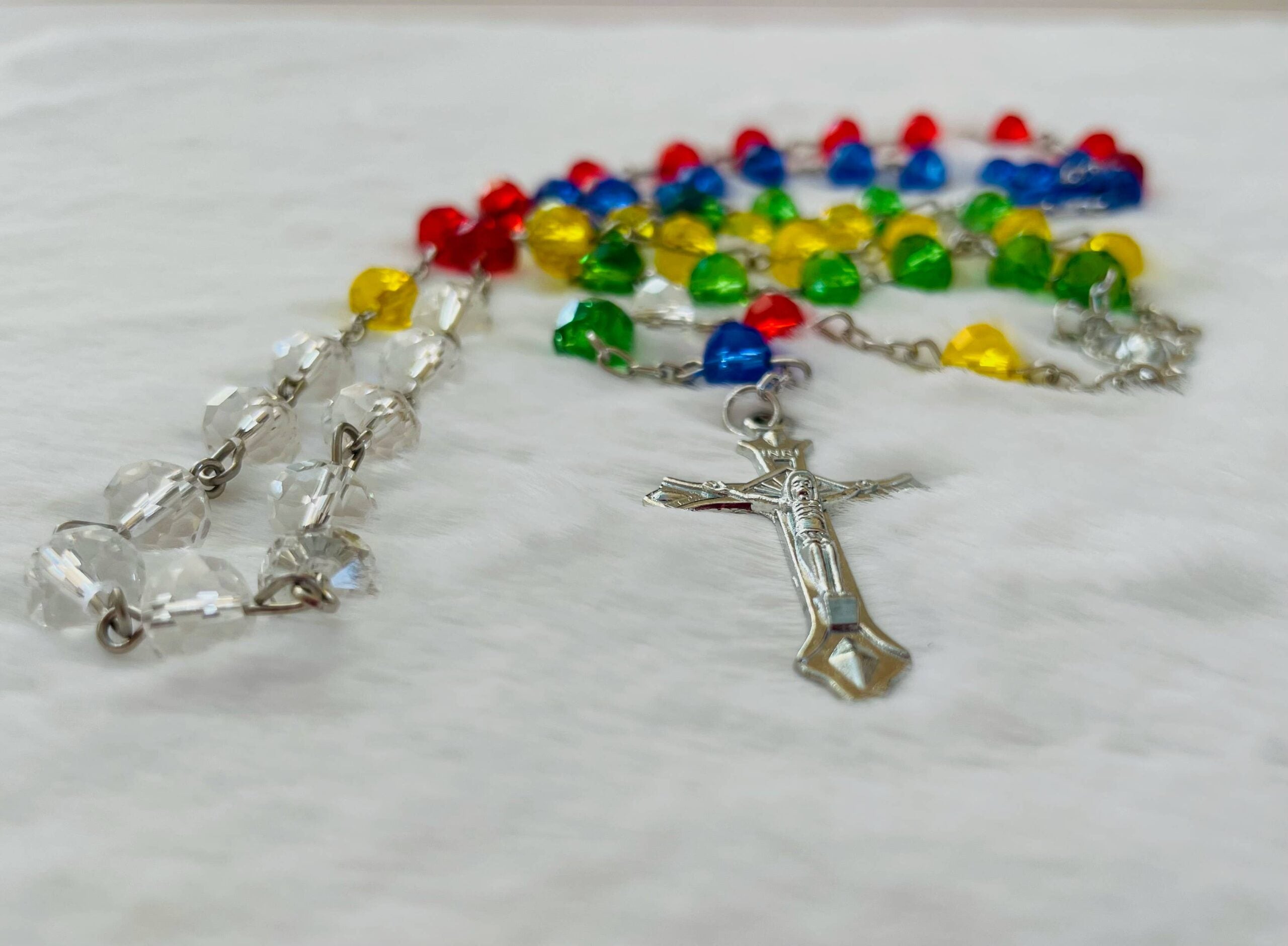 Colorful Crystal Holy Rosary 18"