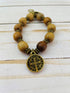 St Benedict Wooden Rosary Keychain     (MOQ 3)