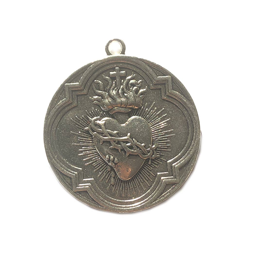 Sacred Heart Charm                  (1.75" x 1.75")