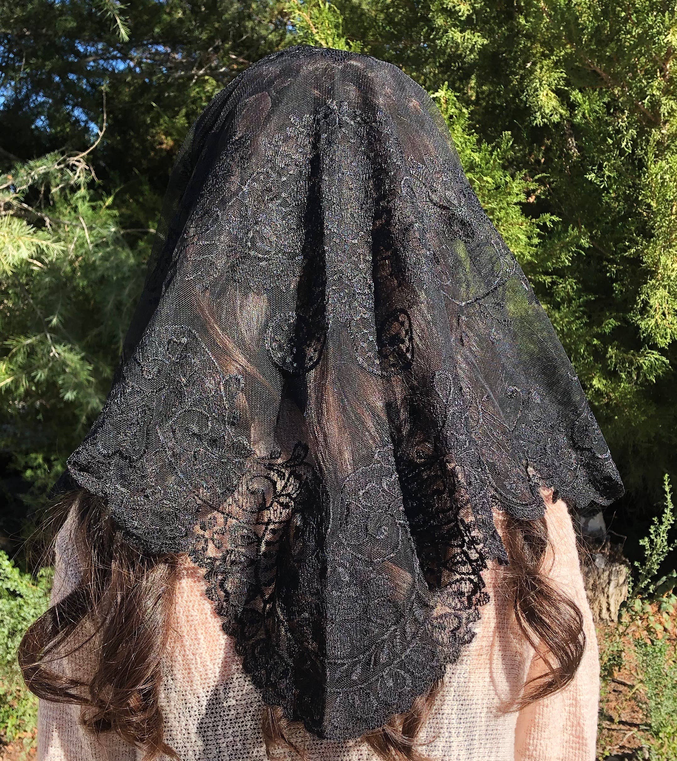 St. Catalina Thomas Veil  -BLACK  (48" x 23")