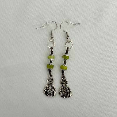 GREEN JADE St Jude Earring Set