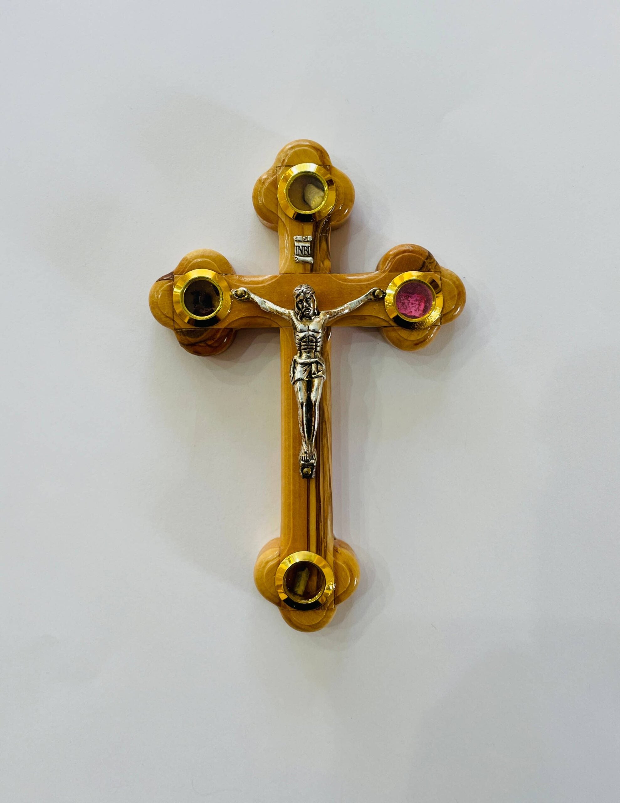 Four Elements Olive Wood Crucifix from the Holyland