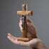 Wooden Cross with Stand    7.5"