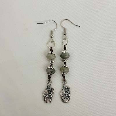 LABRADORITE Lady of Mt Carmel Earring Set