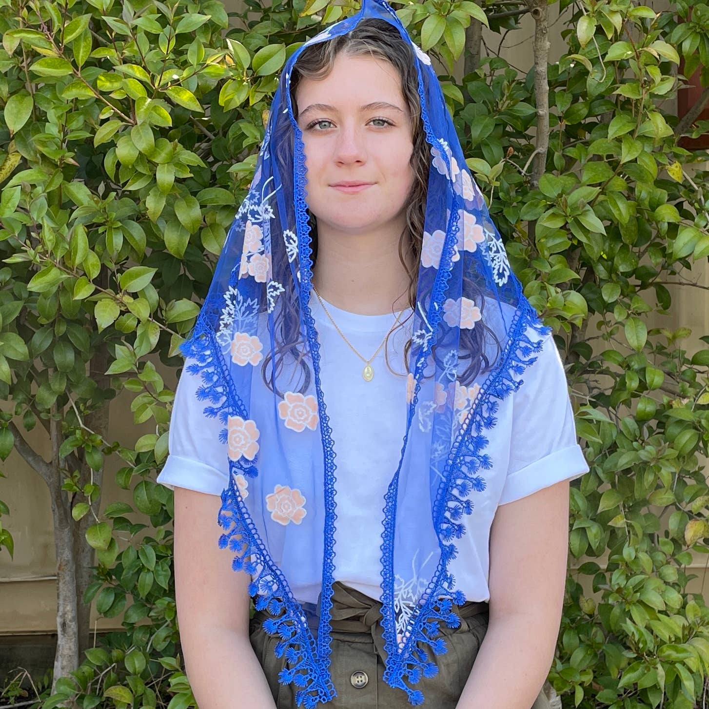 Mystic Rose Veil  -BLUE   60" x 22"   (MOQ 1)