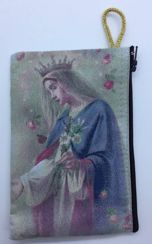 Small Rosary Pouch -Mystic Rose   (3″ x 4″)