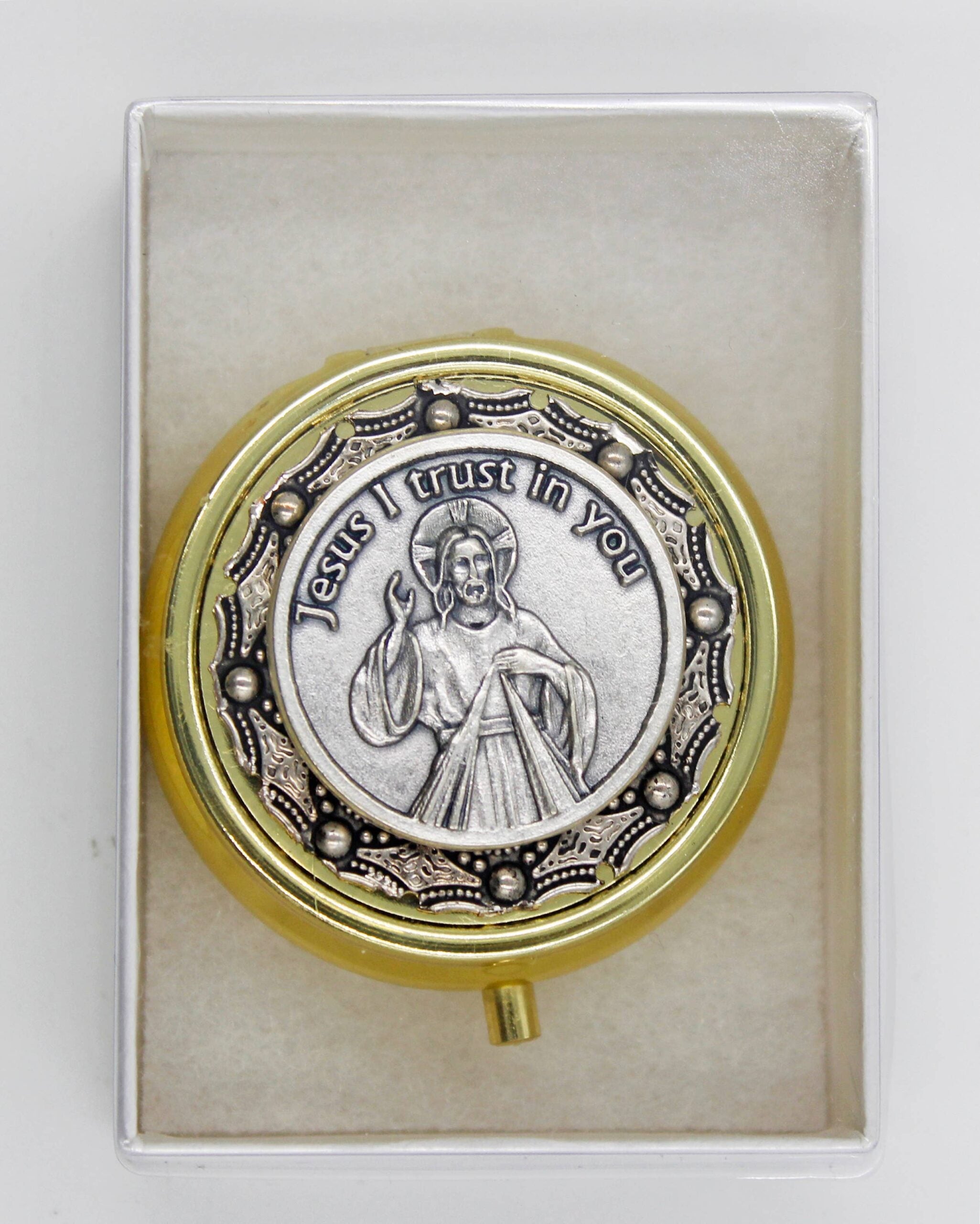 Jesus I trust In You Pyx  (2″ x 3/4″)