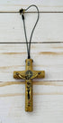 St Benedict Wooden Rearview Mirror Cross     (MOQ 2)