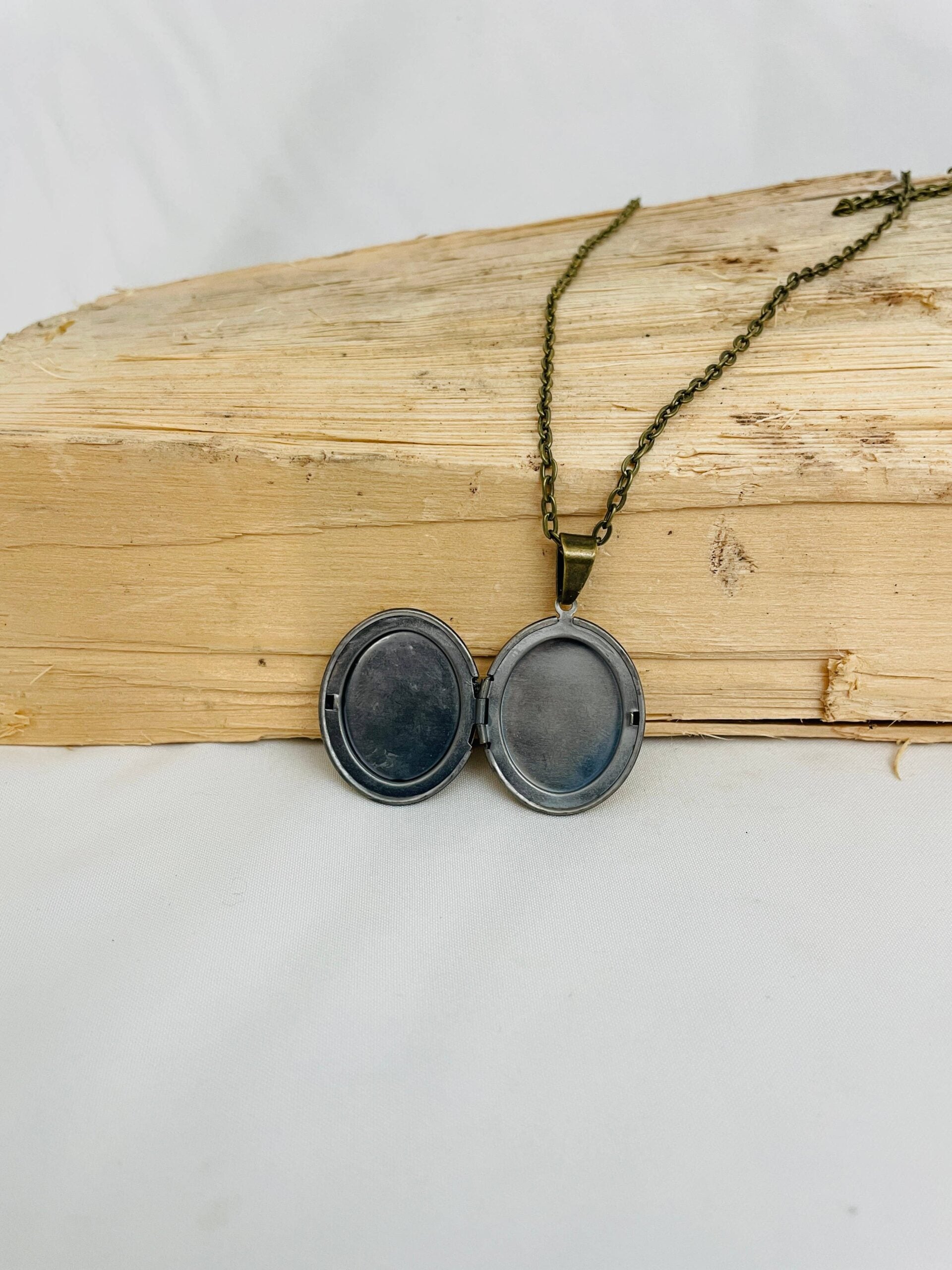 ST BENEDICT BRONZE Locket w/chain  (1.25" X 1")