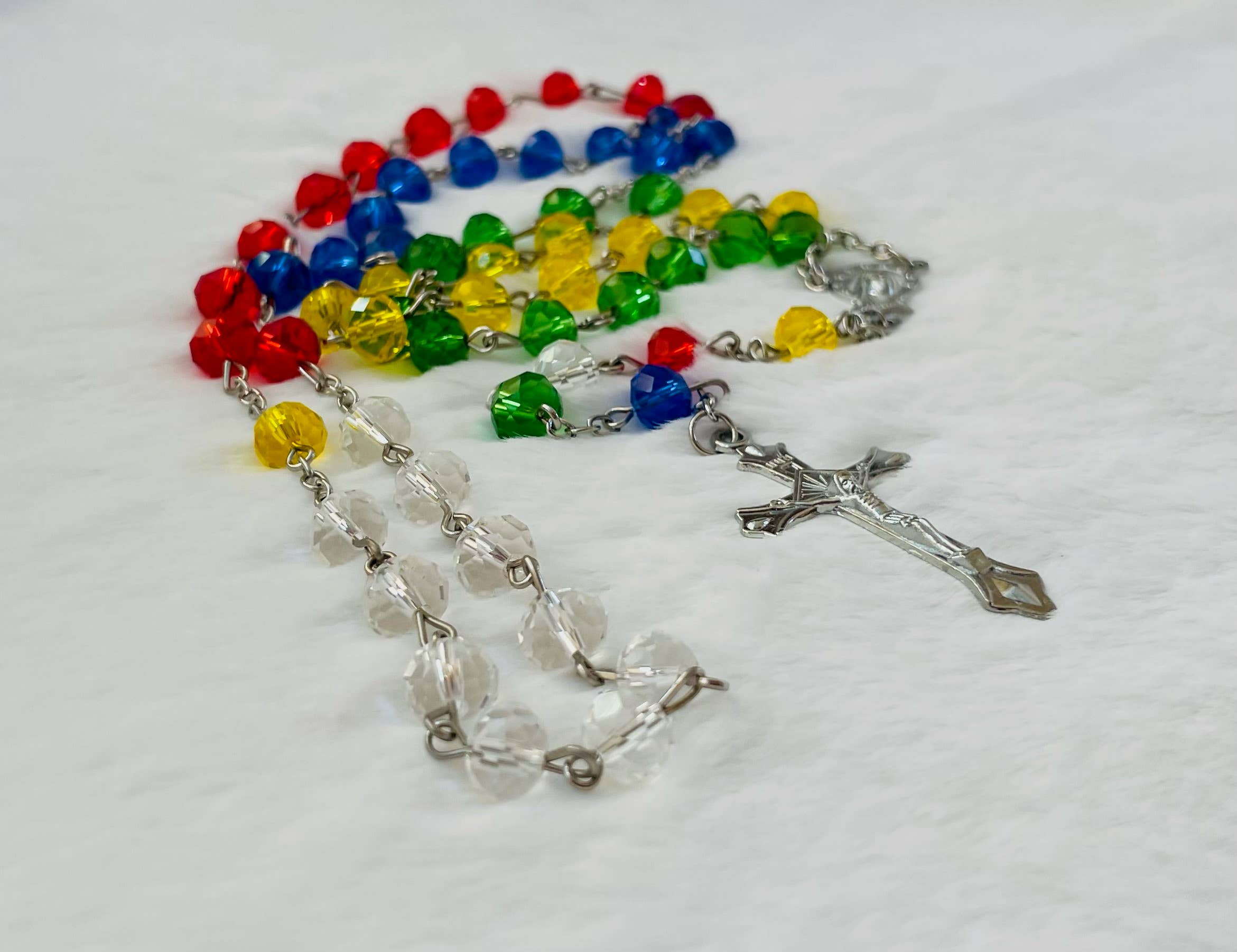 Colorful Crystal Holy Rosary 18"