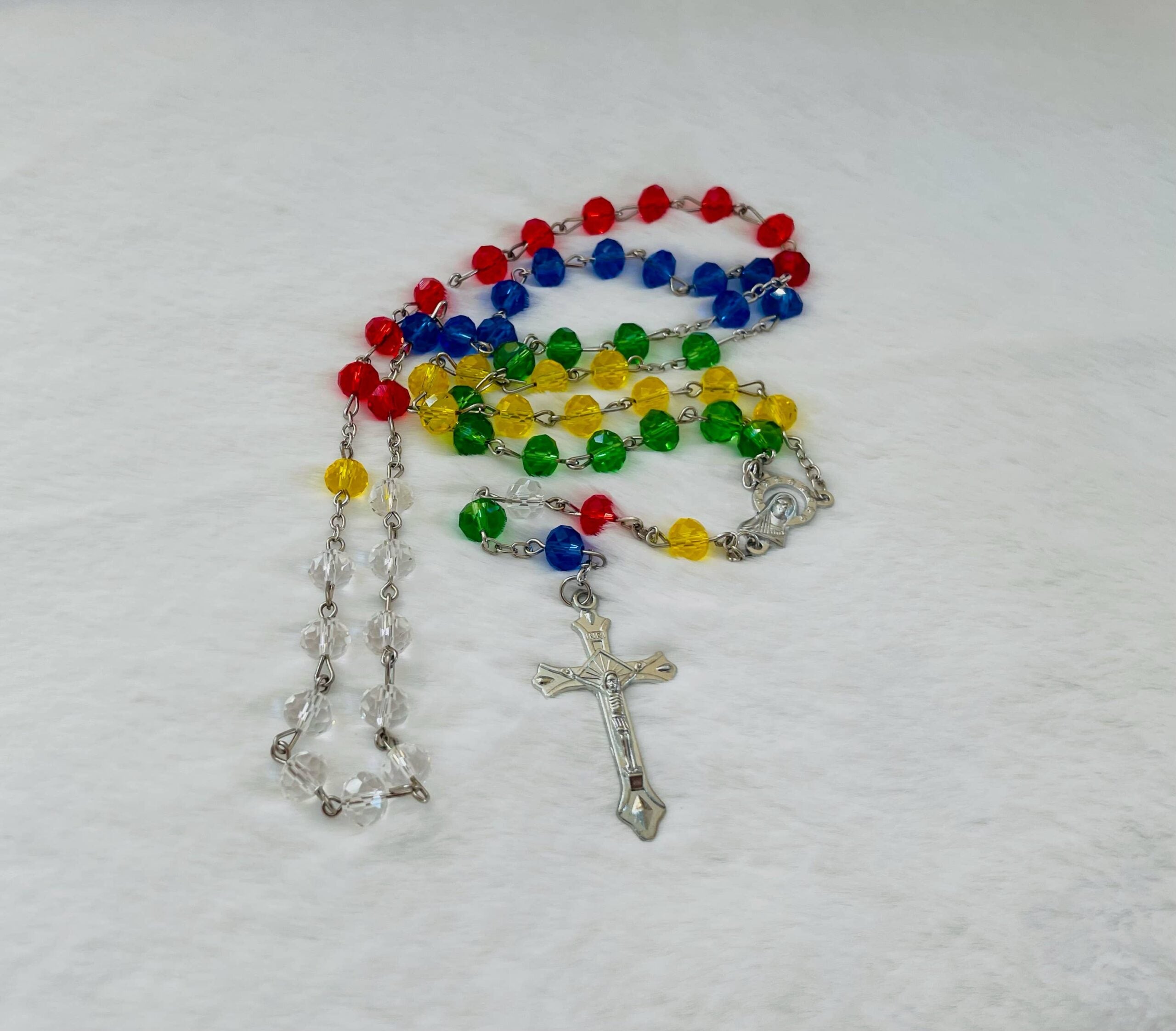 Colorful Crystal Holy Rosary 18"