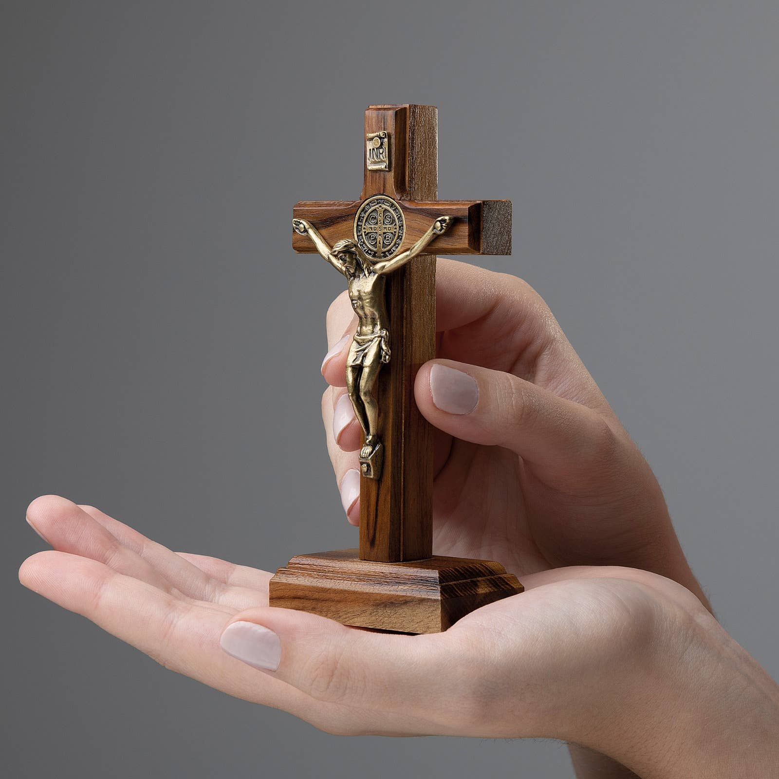 5" Wooden Cross with Stand