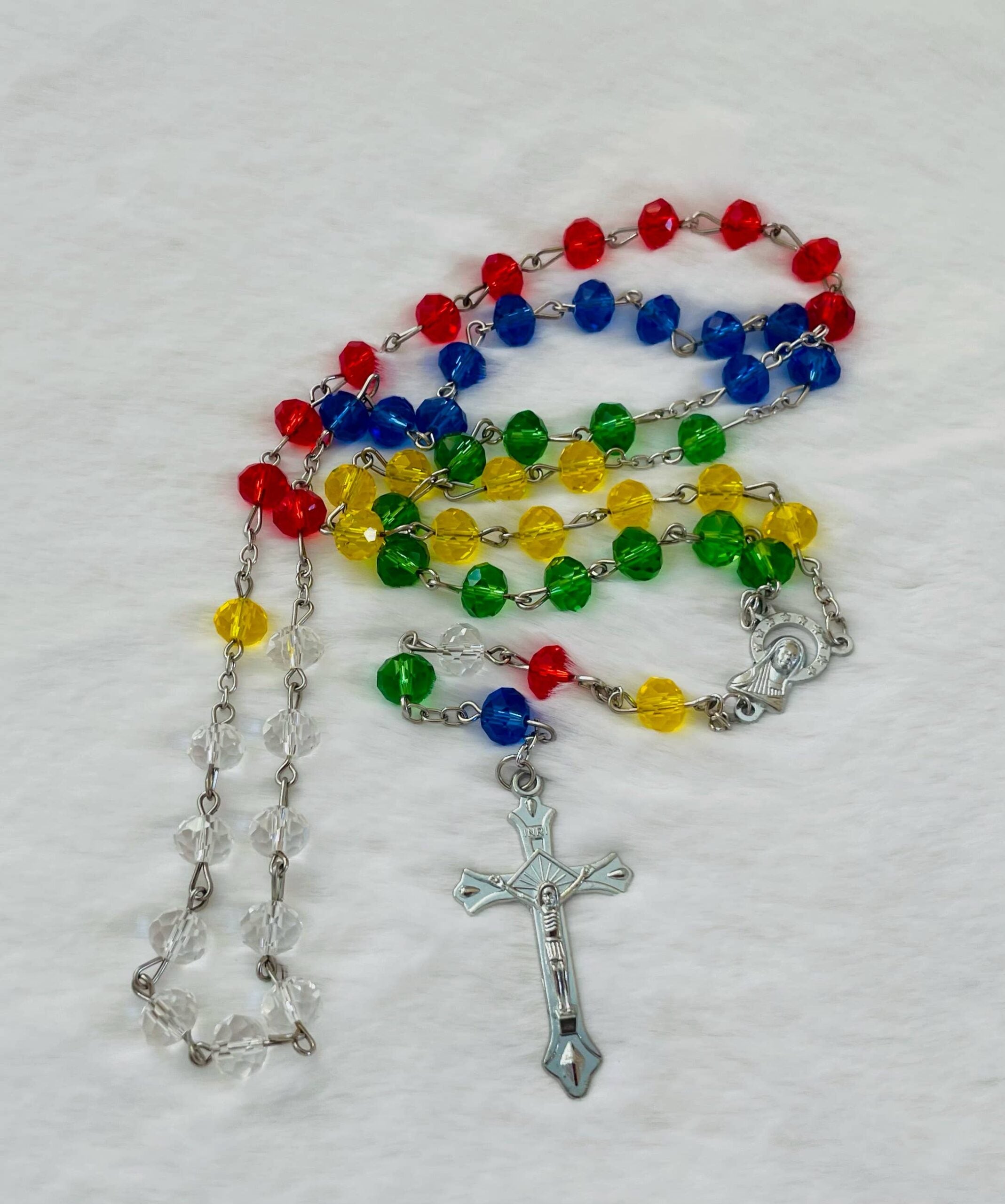 Colorful Crystal Holy Rosary 18"