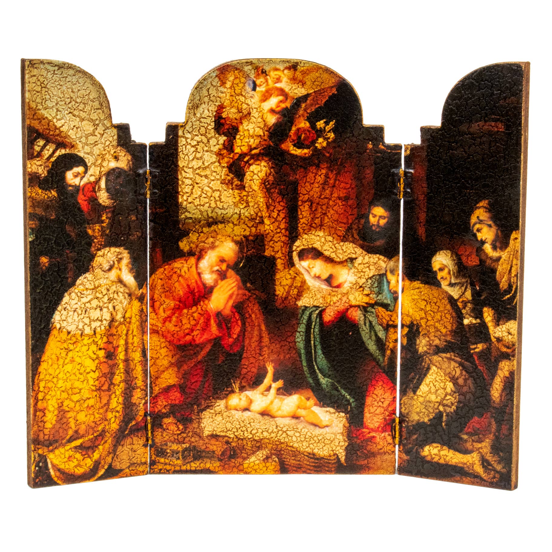 NATIVITY Wooden Triptych (10" x 12")