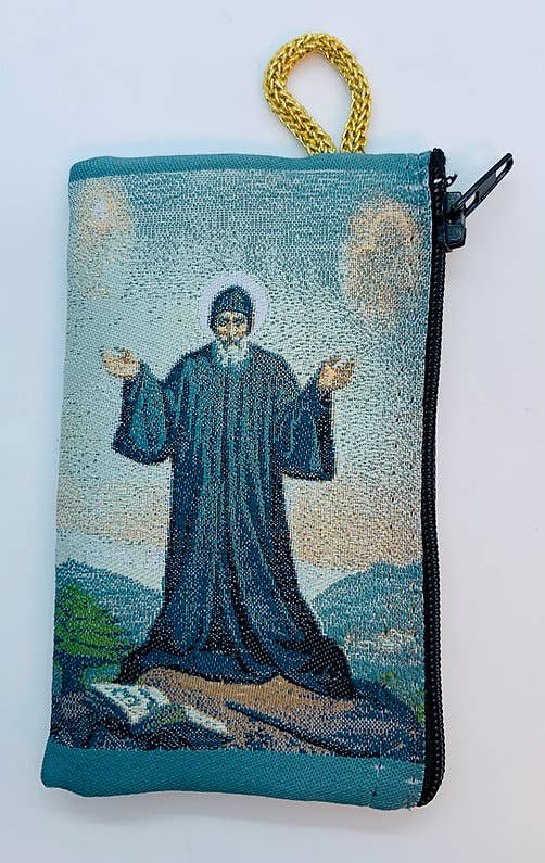 Small Rosary Pouch – St. Charbel    (3″ x 4″)