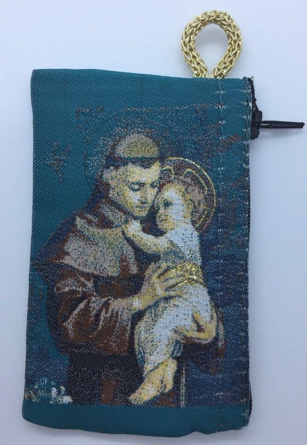 Small Rosary Pouch -St. Anthony   (3″ x 4″)