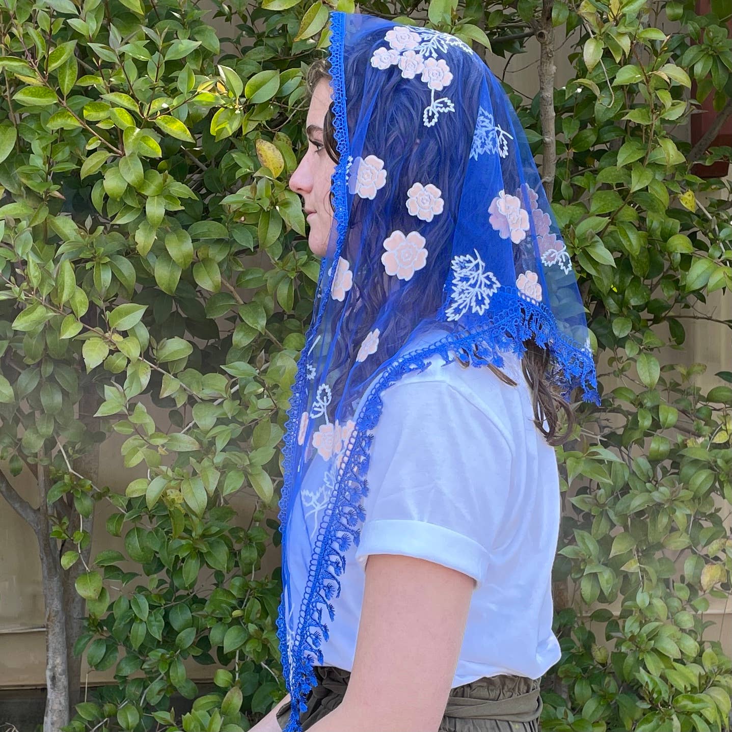 Mystic Rose Veil  -BLUE   60" x 22"   (MOQ 1)